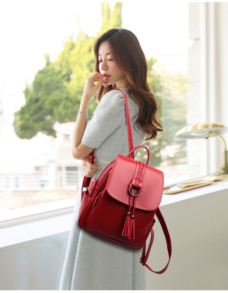 Backpack for Women, 2025 New Style, Tassel Pendant, Large Capacity Mommy Bag, Student School Bag, Outdoor Travel Bag, Export