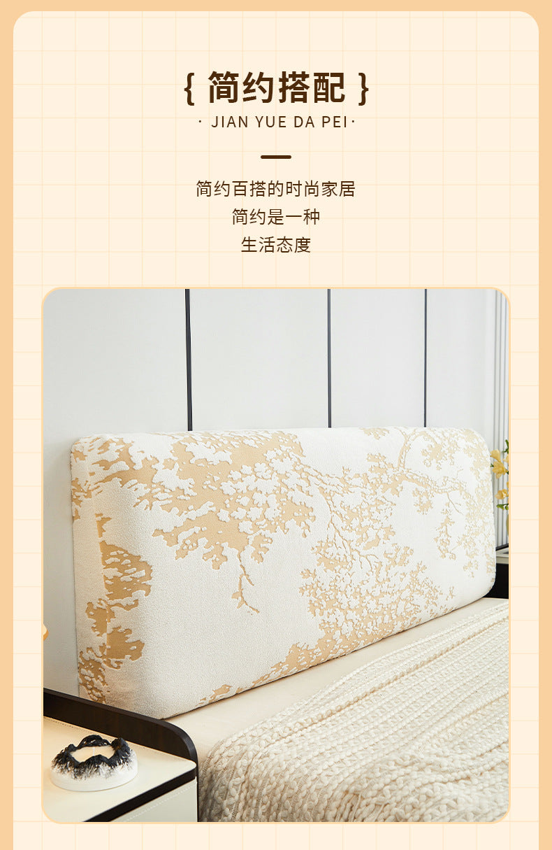 Luxury Jacquard Headboard Cover Bedroom Stretch Bedhead Slipcovers Anti-dirty Bed Back Protector Dustproof Covers for Home Hotel