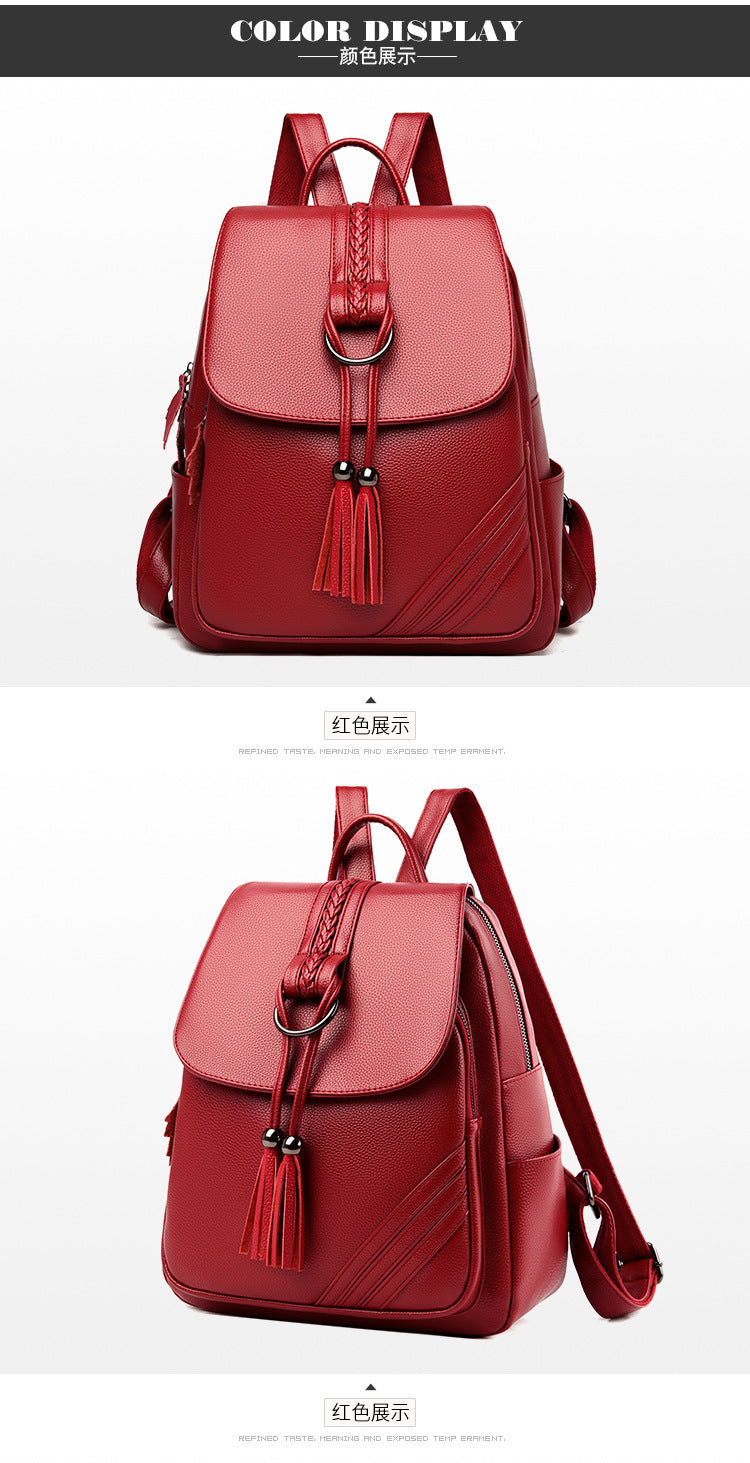 Backpack for Women, 2025 New Style, Tassel Pendant, Large Capacity Mommy Bag, Student School Bag, Outdoor Travel Bag, Export