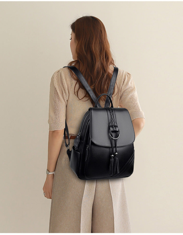 Backpack for Women, 2025 New Style, Tassel Pendant, Large Capacity Mommy Bag, Student School Bag, Outdoor Travel Bag, Export