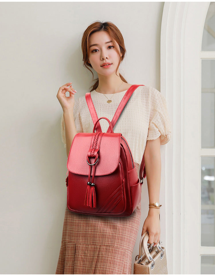 Backpack for Women, 2025 New Style, Tassel Pendant, Large Capacity Mommy Bag, Student School Bag, Outdoor Travel Bag, Export
