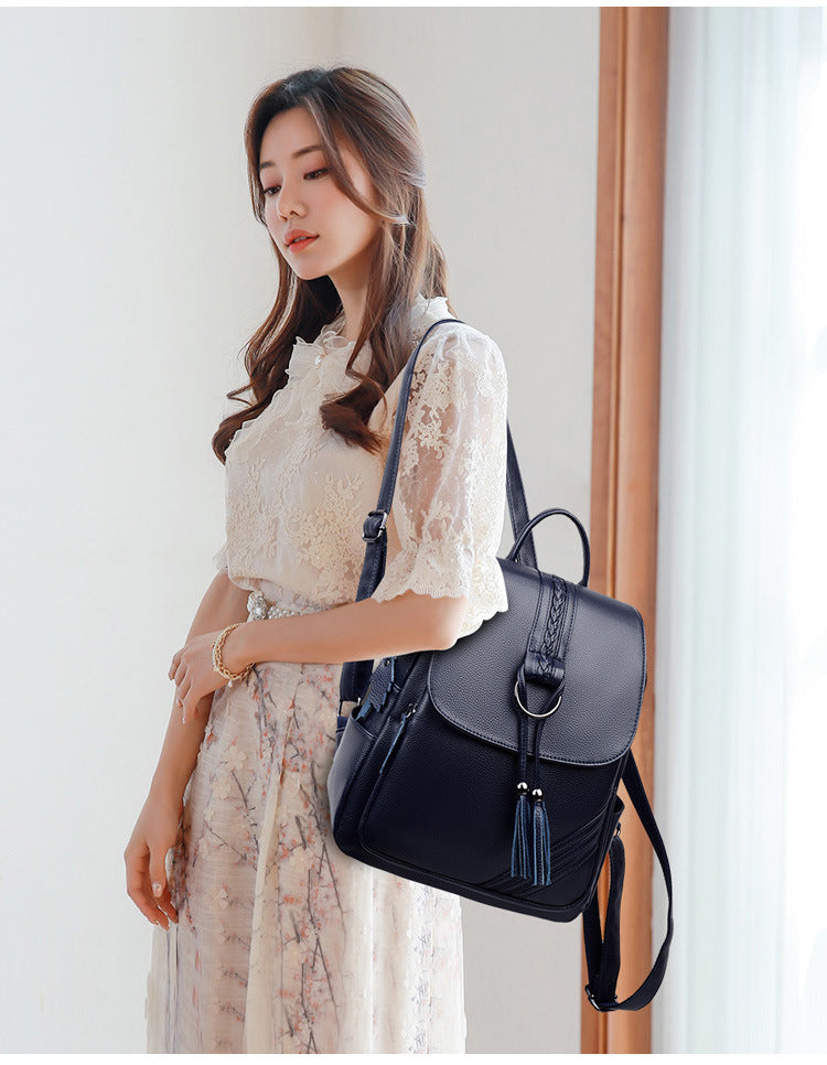 Backpack for Women, 2025 New Style, Tassel Pendant, Large Capacity Mommy Bag, Student School Bag, Outdoor Travel Bag, Export