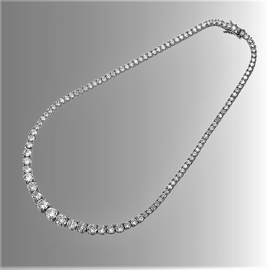 Collana Tennis a Scalare con Moissanite D Color: Fascino Discreto, Lusso Inconfondibile