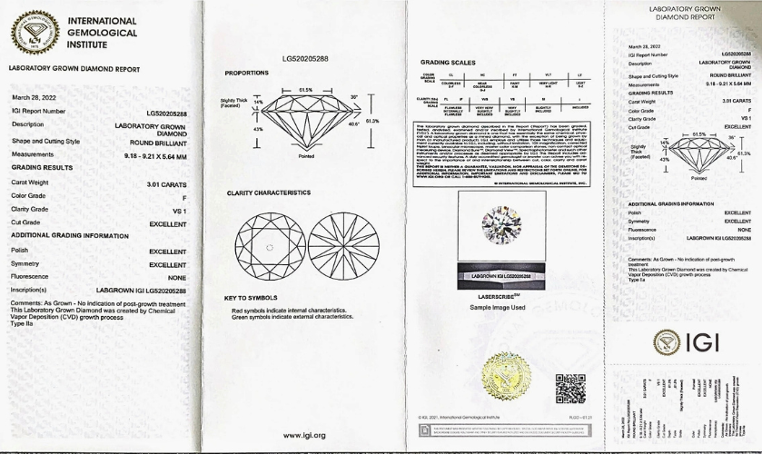 Diamanti Lab Grown Taglio Brillante da ct 1,00 a ct 5,00