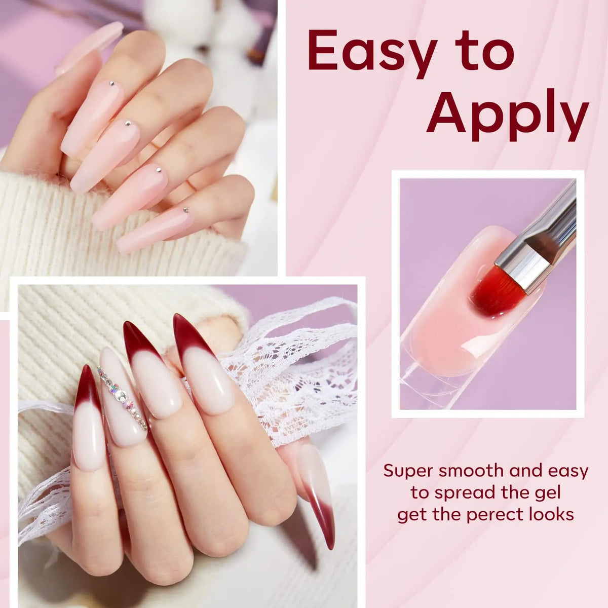 Makartt HEMA-Free Poly Nail Extension Gel 50ml, Hybrid Acrygel Builder Multi-Color, Long-Lasting French Manicure DIY Nail Art