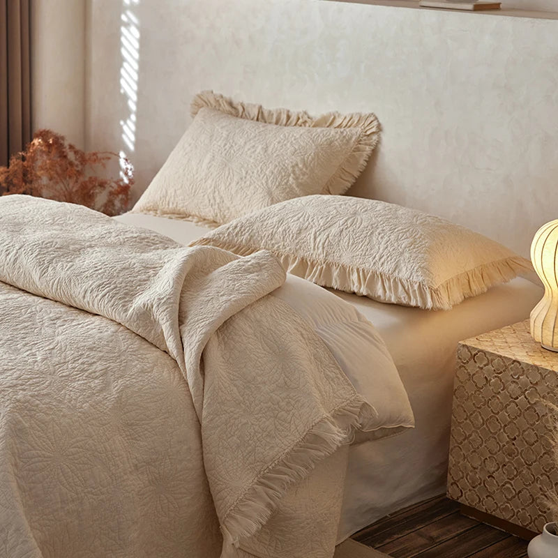 Washed Pure Cotton Versatile Quilted Bedspread Summer Quilt Blanket Bed Cover Mattress Topper Coverlet Bed Sheet With Pillowcase