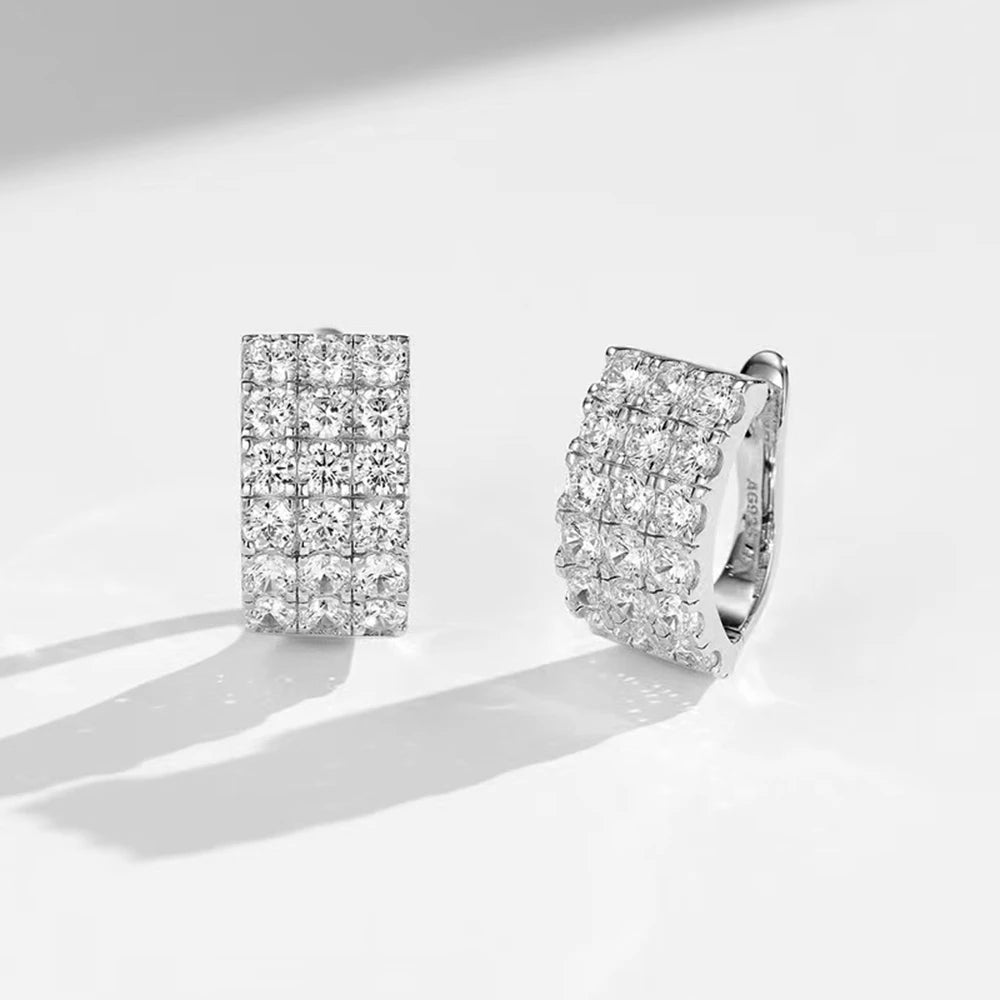 Wong Rain 100% 925 Sterling Silver Sparkling Lab Sapphire Gemstone Women Earrings Studs Fine Jewelry Anniversary Gifts Wholesale