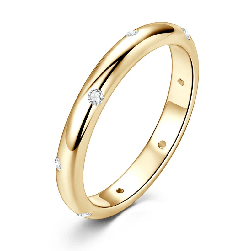 Lnngy Moissanite Ring Original Certified 925 Silver Rings For Women Couples Delicate Stackable Wedding Band Dazzling Jewellery