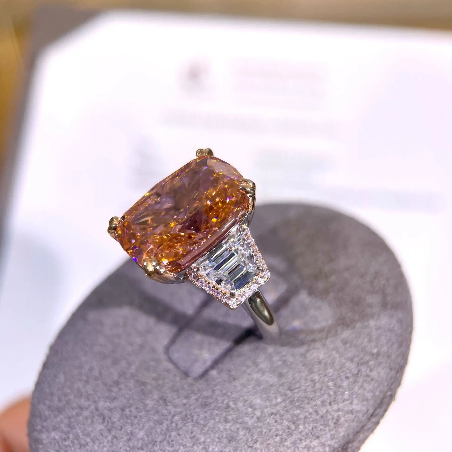 WUIHA Vintage 100% 925 Sterling Silver 13.8 CT Lab SapphireHigh Carbon Diamonds Gemstone Wedding Engagement Ring Fine Jewelry