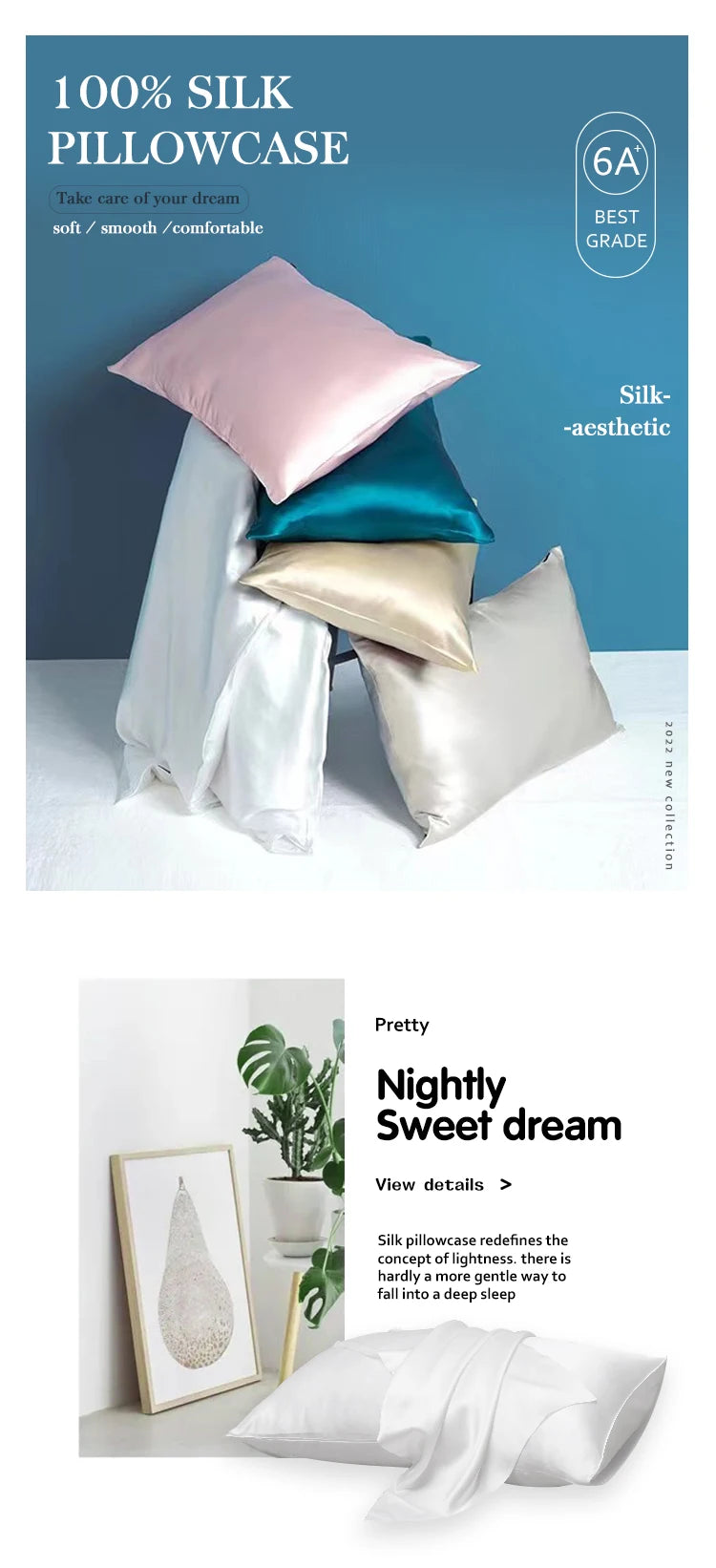 100% Natural Mulberry Silk Pillowcase With OEKO-TEX 19 Momme Luxry Silk Pillow Case Free Shipping