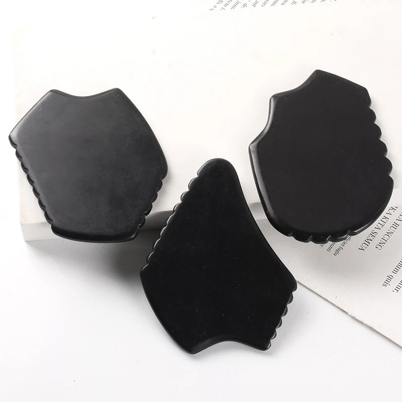 SPA Acupuncture Scraping Body Foot Back Face Neck Massager Beauty Guasha Board Black Bian Stone Gua Sha Massage Tools