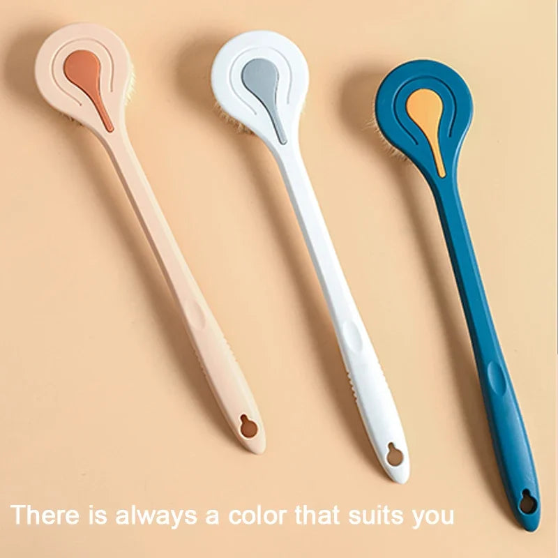 Long Handle Bath Brush Soft Hair Back Bath Brush Bathroom Body Bath Brush Mud Back Scrubber Shower Massage Exfoliation Brush