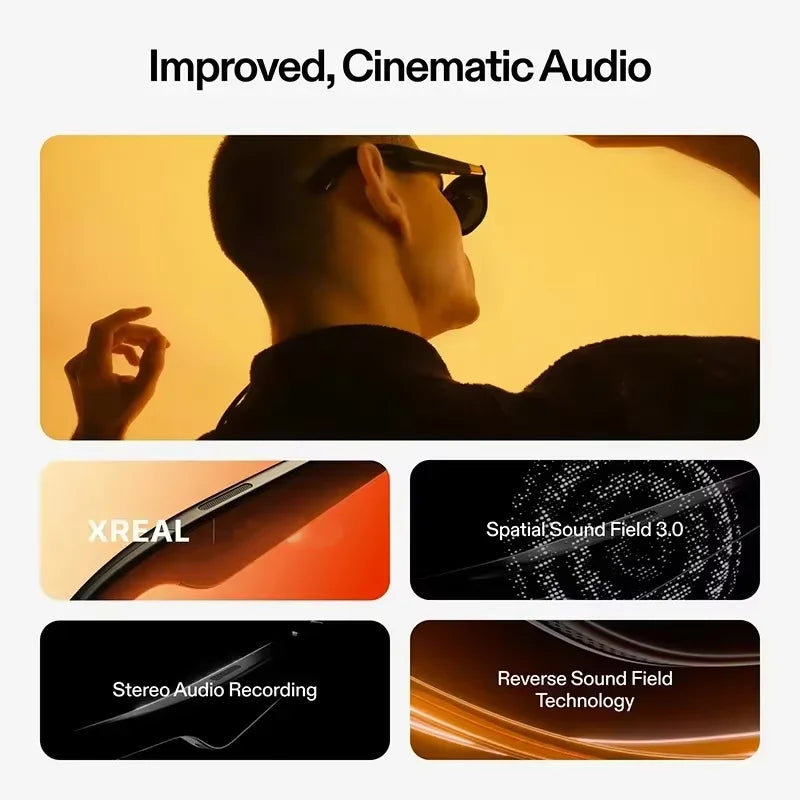 Xreal One AR Smart Glasses 3840X1080 Native 3DoF X1 Chip 50° FOV Ultra Large Viewing Angle Non Translation Glasses