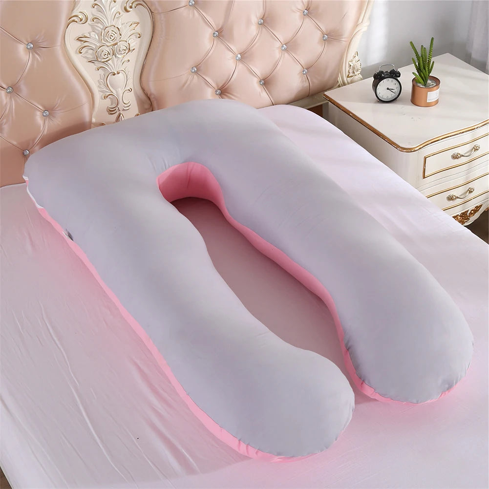 Full Body Support U-Shaped Pillow Cotton Pillowcase Comfy Breathable Pillow Case For Living Room U-shaped nap pillow Case