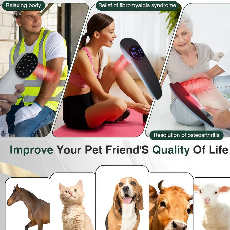 808nm 650nm LLLT Low-level Laser Device, Hand-held Cold Laser Therapy for Neck Back Arthritis Pain Relief Treatment