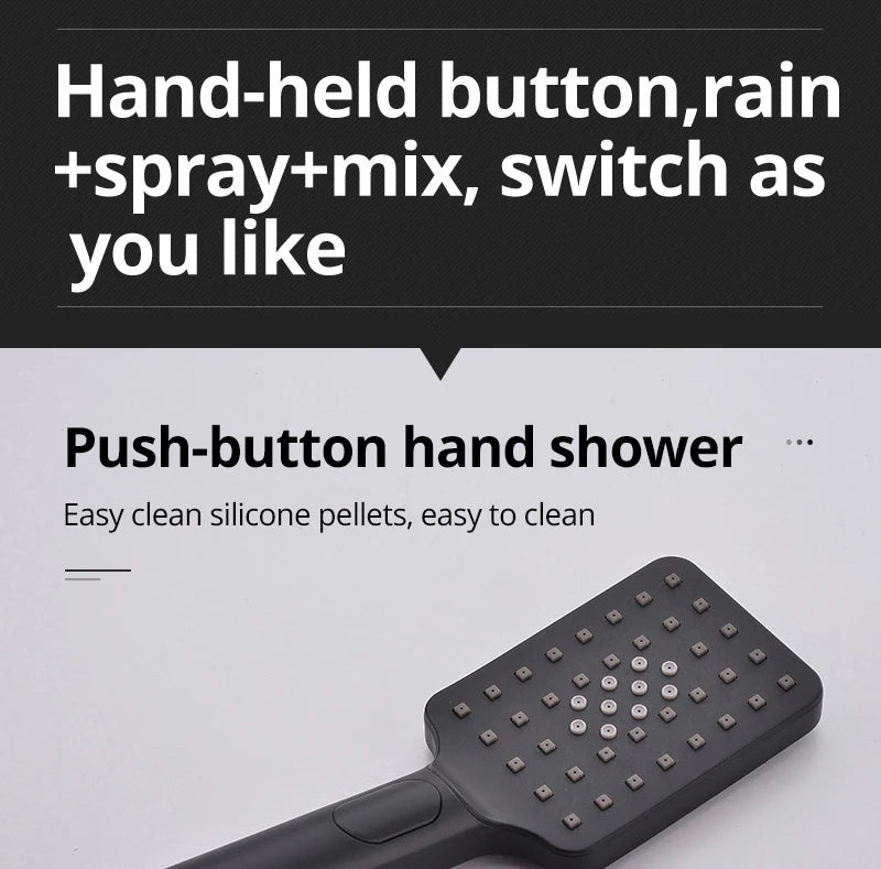 Bathroom 20inch 50x50cm Shower Head Panel Faucet Rain Mist Laterfal Jets Thermostatic Valve Mixer System SPA Massage Set