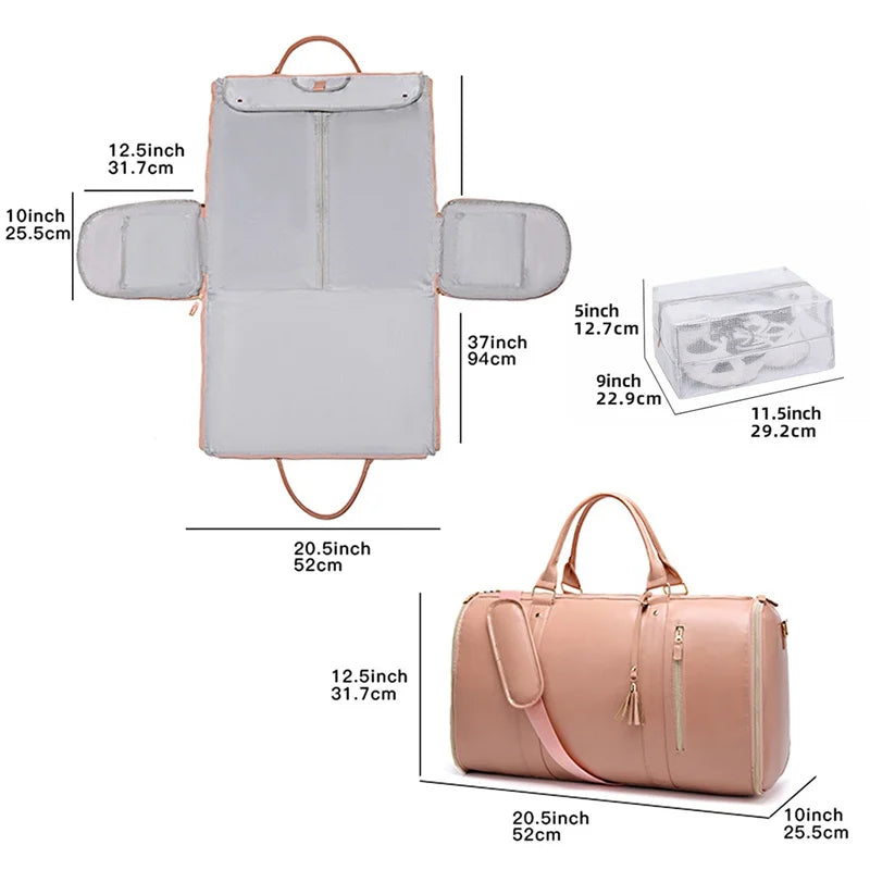 75L Large Capacity PU Foldable Travel Bag Lightweight Traveling Duffel Bag for Women Men Tote Bag Carry On Luggage Bag