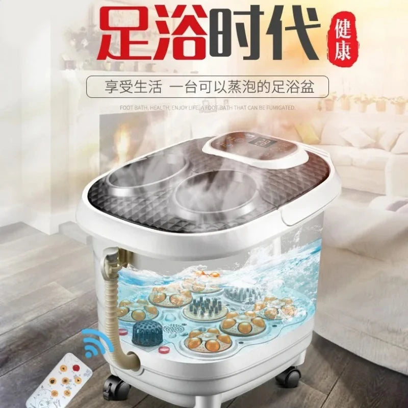 Smoked Foot Bath Full Automatic Electric Heating Washbasin Foot Massage Machine Deep Bucket Foot Bather Home Pedicure Machine