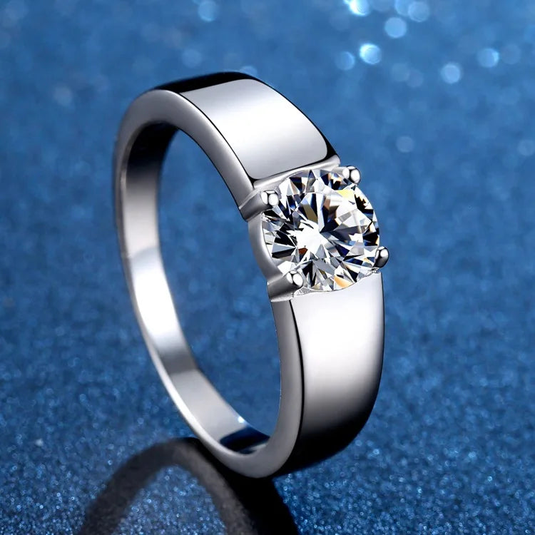 0.5-2CT D Color Moissanite Engagement Ring for Women 925 Sterling Silver Gold Plated Solitaire Rings Wholesale