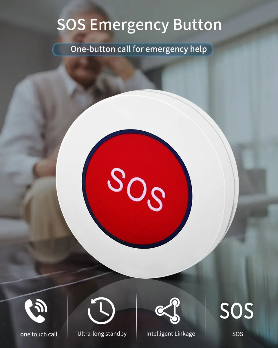 Tuya Smart ZigBee SOS Call Button Wireless Caregiver Pager Emergency Alarm Call For Kids Elderly Patient App Remote Control