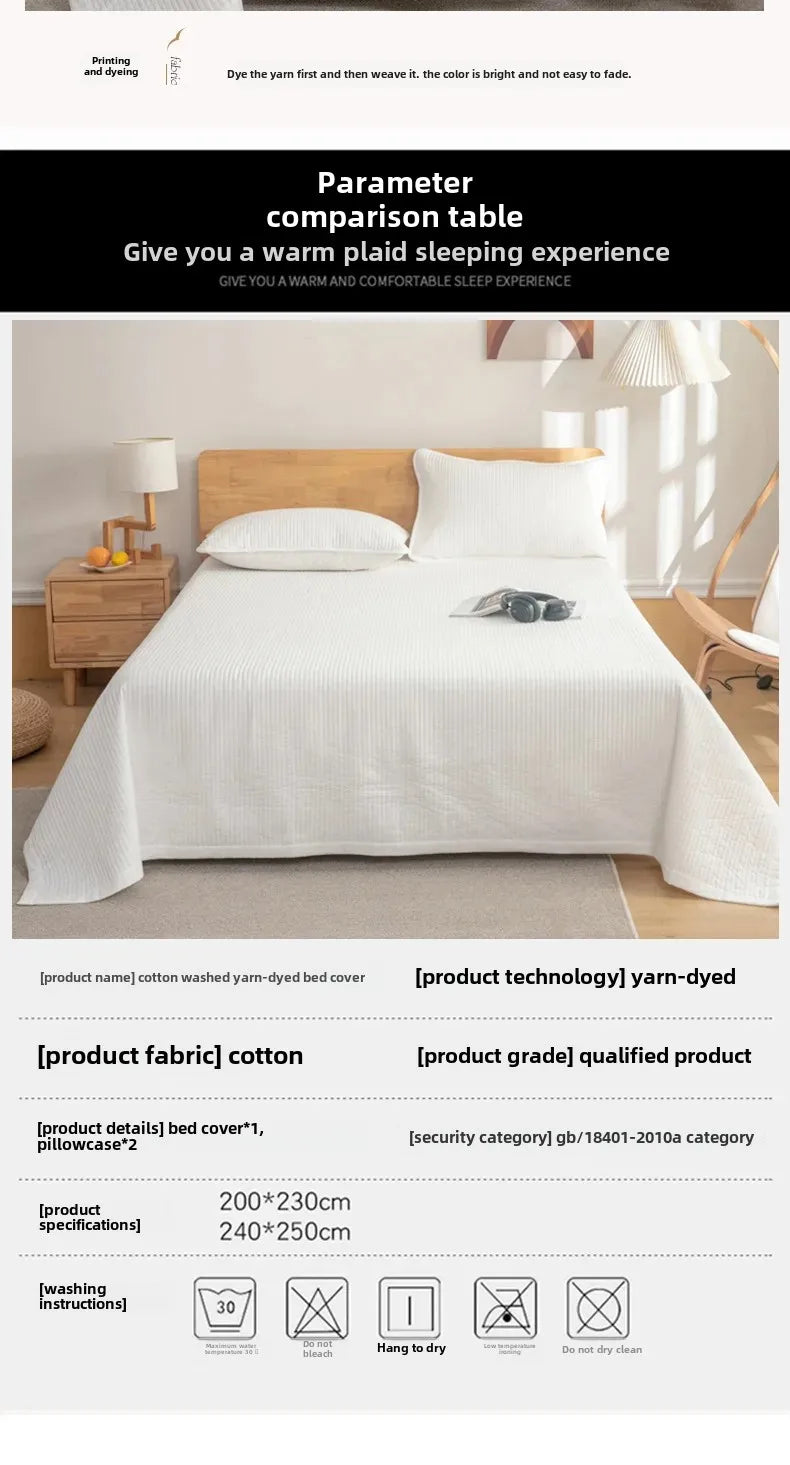 2024 new Class A cotton washed cotton antibacterial padded cotton bed cover thickened sheets breathable and comfortable