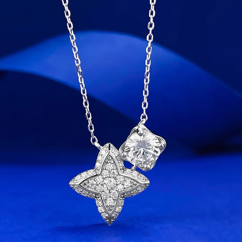 Queen Heart Lab Moissanite Diamond Pendant 100% Real 925 Sterling Silver Wedding Chocker Necklace for Women Engagement Jewelry