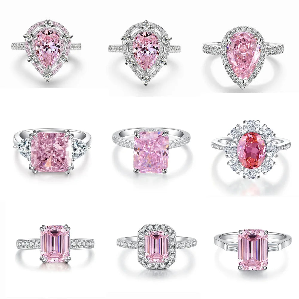 Collezione di Anelli con Zaffiri Rosa creati in Laboratorio