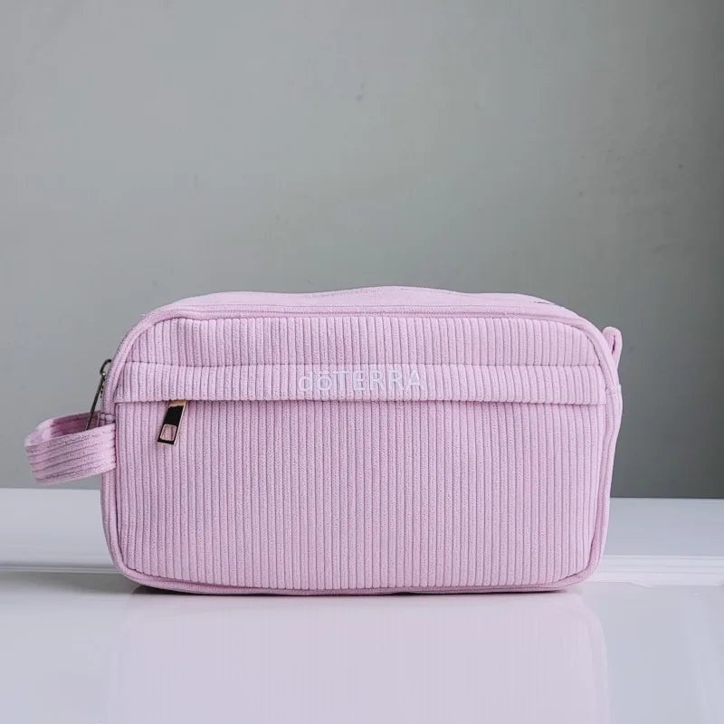 Corduroy Essential Oil Storage Bag 14 Slots 15ML Travel Essentials Oil Case Portable Perfume Carrying Organizador Cosmetic Bag