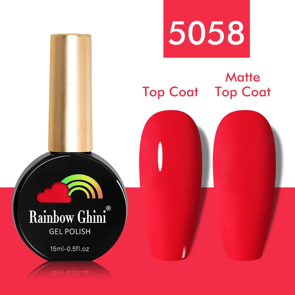 Rainbow Ghini 15ml Glitter Dark Red Gel Nail Polish Semi-Permanent Varnish UV Pale Red Nail Gel Art Supplies for Professionals