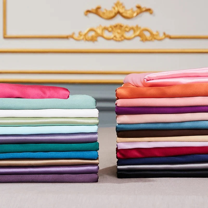 Luxury Silky Smooth Satin Pillowcase Solid Color Envelope Pillow Case Bedding Bedroom Sleep Pillowcover 48x74