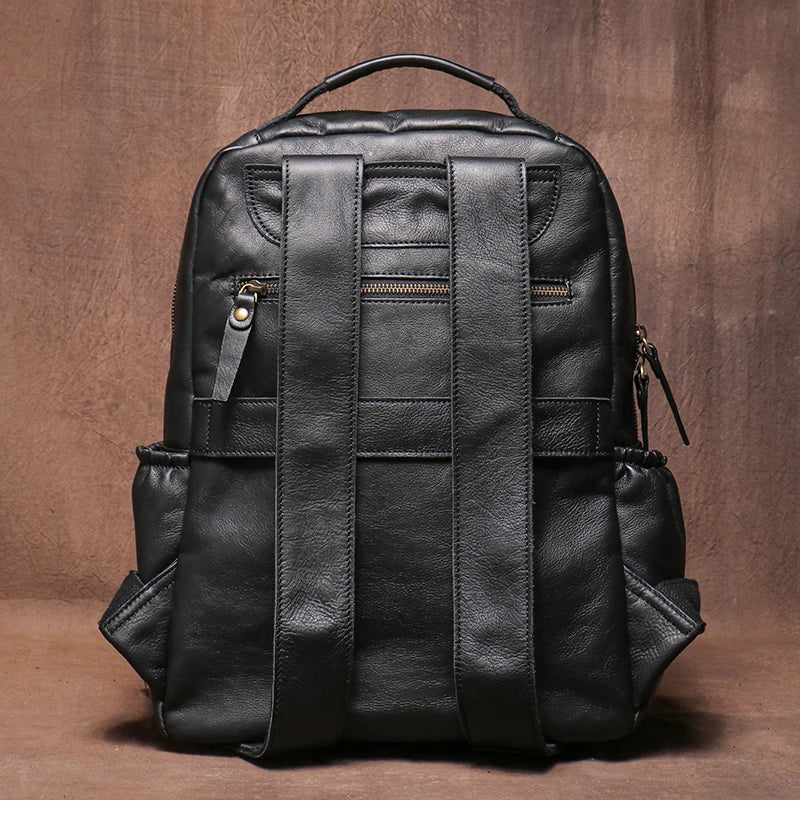 GURO High Quality Genuine Leather Backpack Men Large Capacity Business Travel bag Luxury Student School Bag Laptop Computer Pack
