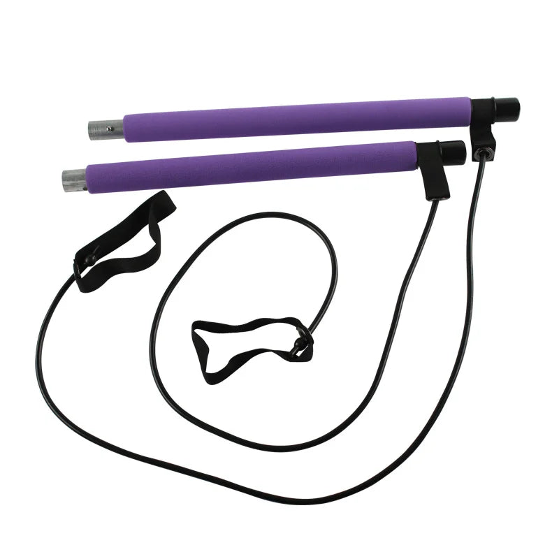Portable Yoga Pilates Bar Stick with Resistance Band,Pull Rope,Home Gym Yoga Bar,Fitness Stretching Sports Bodybuilding
