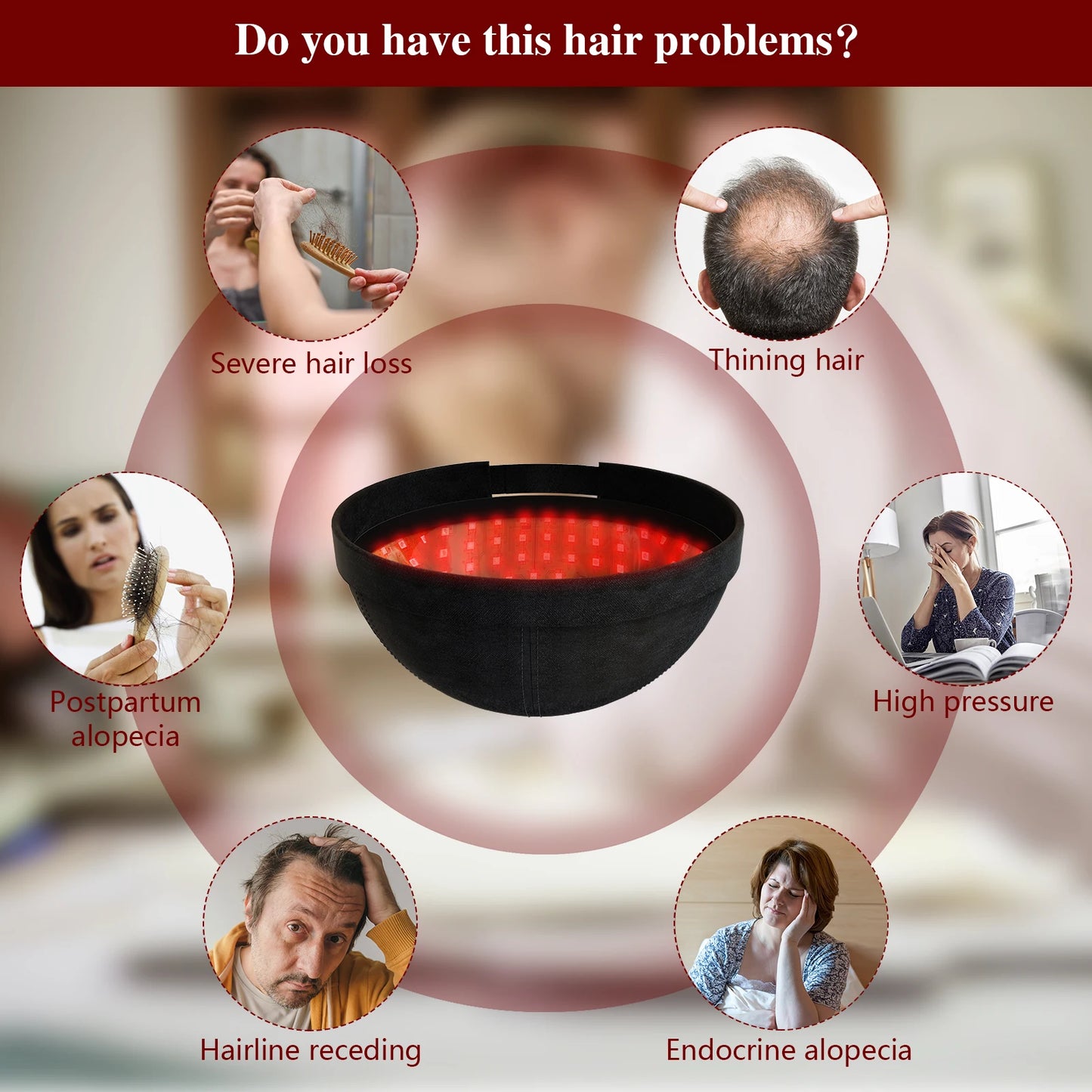 236 Diodes Laser Hair Growth Cap LLLT Therapy Anti Hair Loss Treatment Promote Hair Regrowth Device Restore Hair Thickness