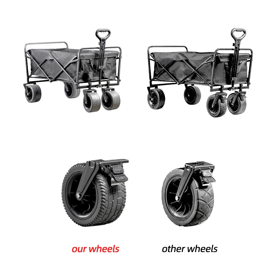 Big Tank Wheels Beach Wagon for Sand 500lbs Large Capacity Foldable Cart Garden Outdoor Picnic Collapse Shopping Trolleys Cart