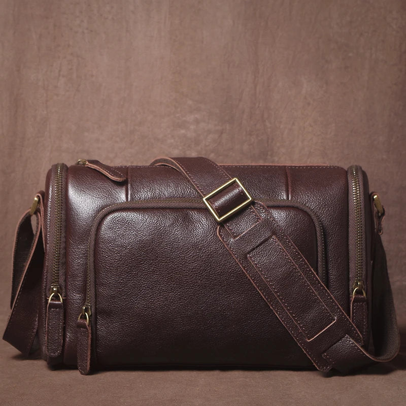 GURO Higher Quality Genuine Leather Shoulder Bag Men's Party Deluxe Crossbody Vintage Top Cowhide multicompartment Messenger Bag