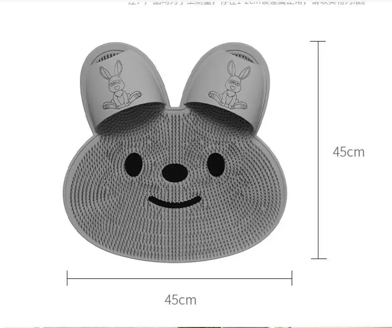 HQ Exfoliating Shower Massage Scraper Bathroom Non-slip Bath Mat Back Massage Brush Silicone Shower Foot Massager  Bathing Tool