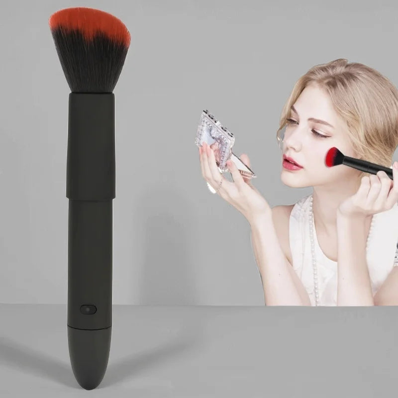 Electric Loose Powder Brush Quick Makeup Brush Blush 10 Gears Vibration Rechargeable Multifunctional   Makeup Brush Tools