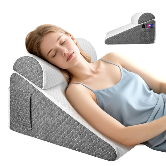 Memory foam triangular pad, Mattress, for sleep apnea,heartburn,snoring, leg height 30.5cm, back support for sitting on the bed