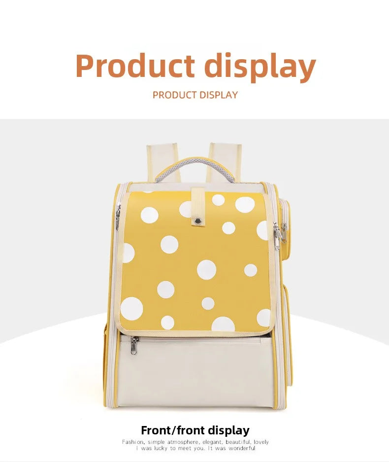 Multifunctional pull rod pet bag portable cat suitcase cat bag outing large capacity double shoulder breathable pet backpack