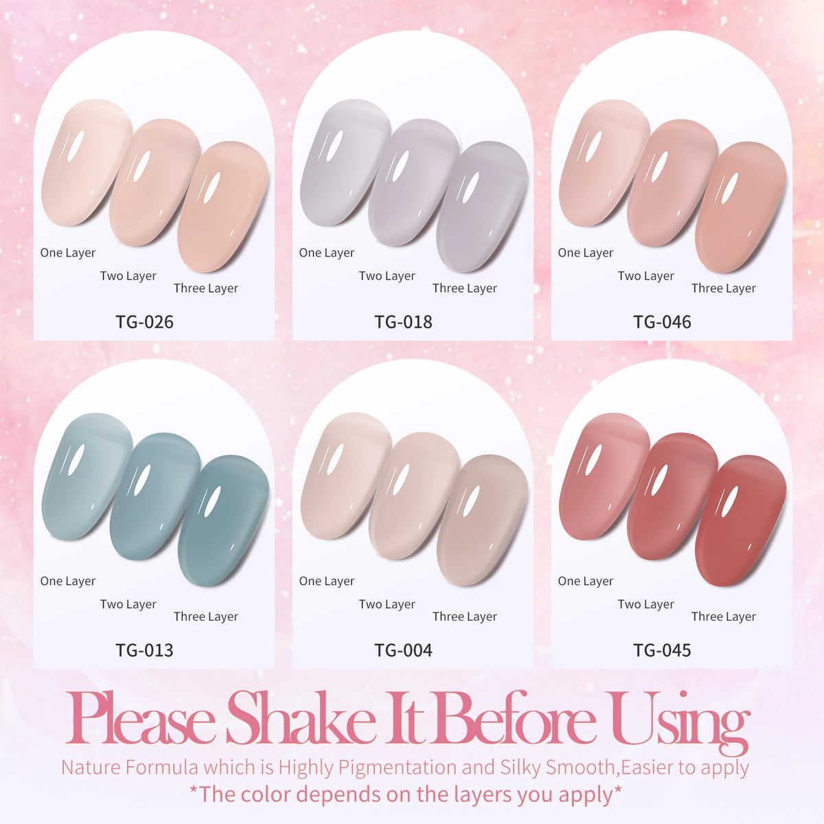 Tonitu G 7ml Semi-permanent Jelly Gel Nail Polish 59 Colors Natural Transparent  Summer Nails Art Soak Off  UV LED Gel  Varnish