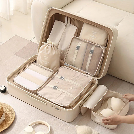 7-piece large-capacity travel storage bag set, portable packing organizers for classified storage of clothes, pants and socks