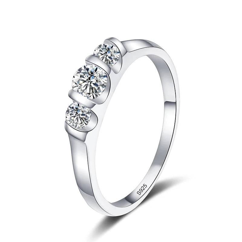 NeeT Full D VVS1 Moissanite Ring for Women 925 Sterling Silver with 18 K Gold Plated Wedding Party Women's Ring Fine Jewelry