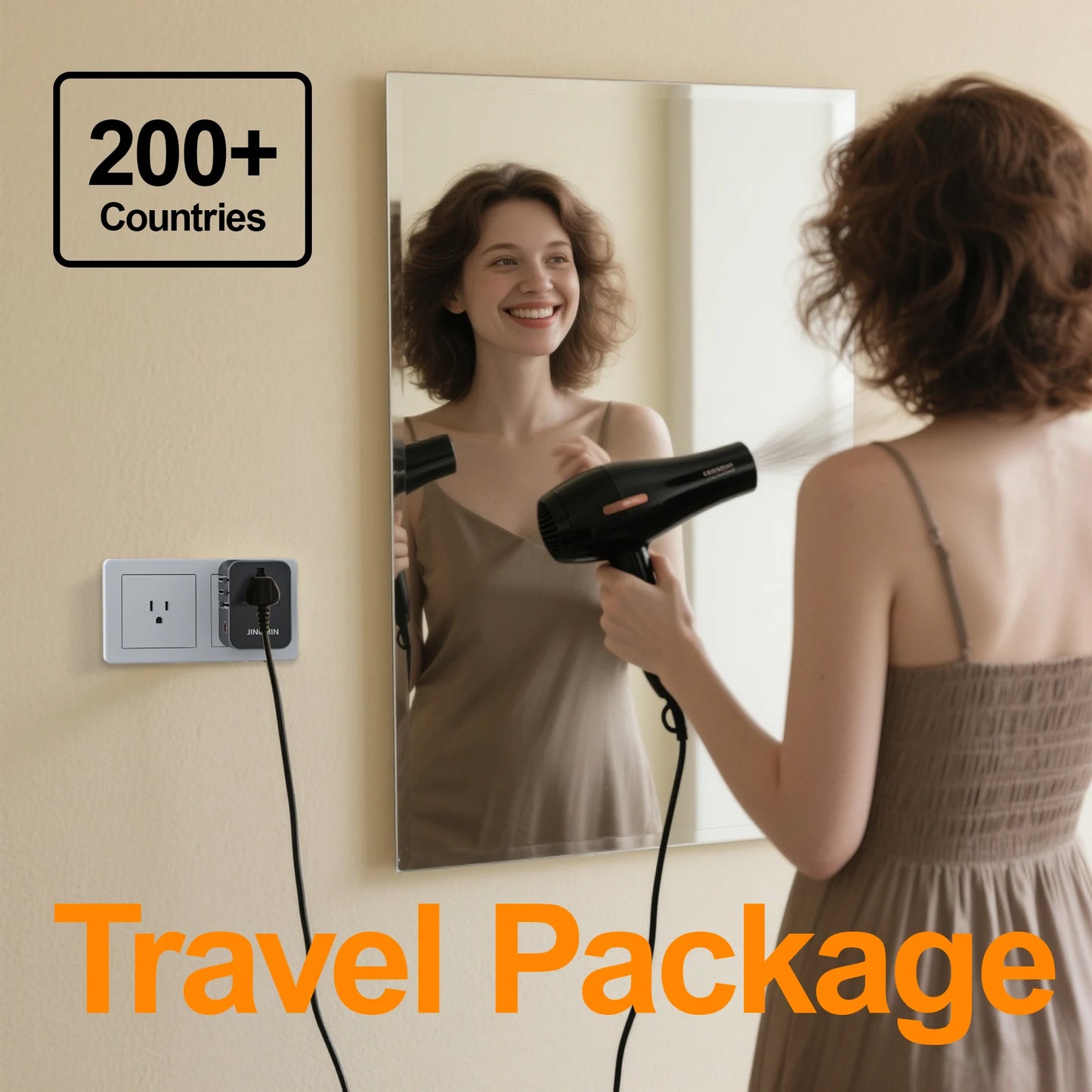 Universal Travel Adapter with 1 USB Ports 2 Type-C PD Charging All-in-Travel Adapter EU/UK/USA/AUS Plug for Travel Fast Charging