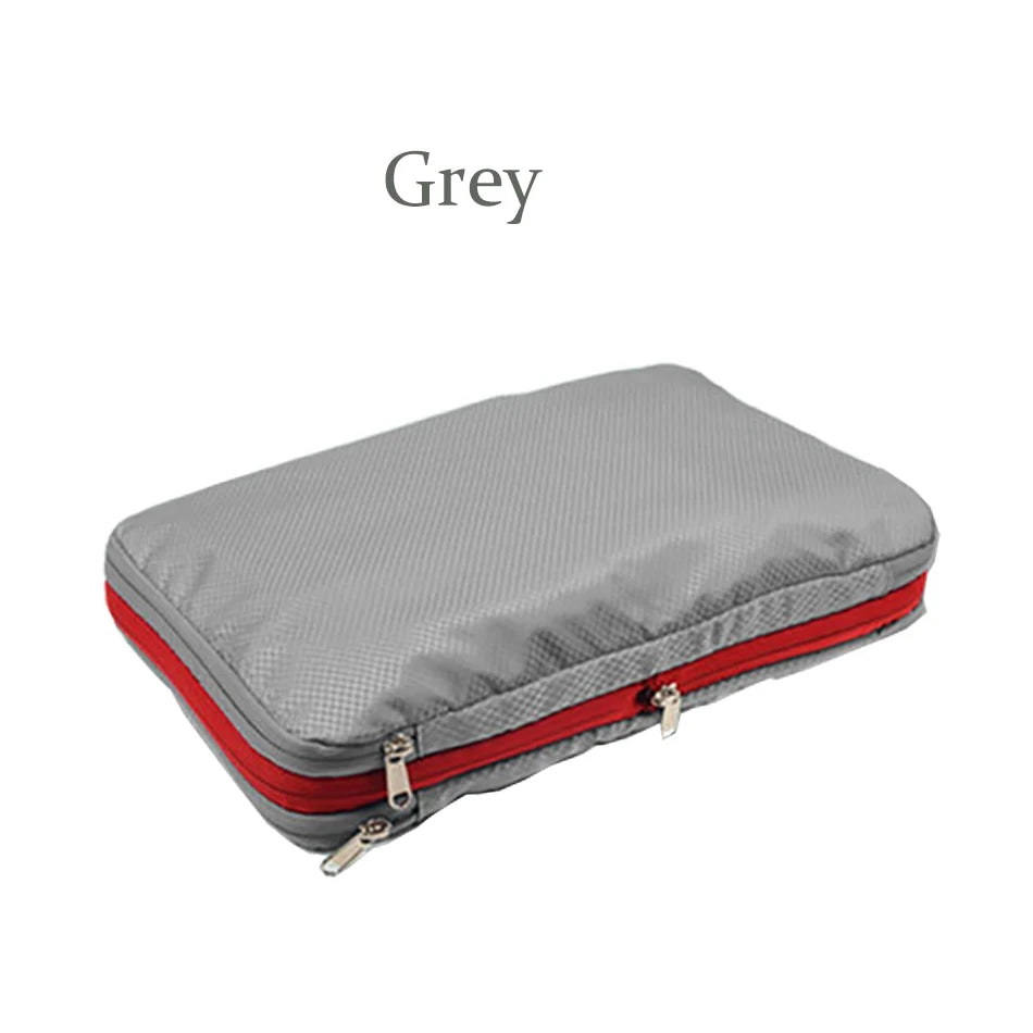 Nylon Travel Compression Packing Cubes Double Layer Portable Pouch  Zipper Waterproof Storage Bags for Clothing Shoes Suitcases
