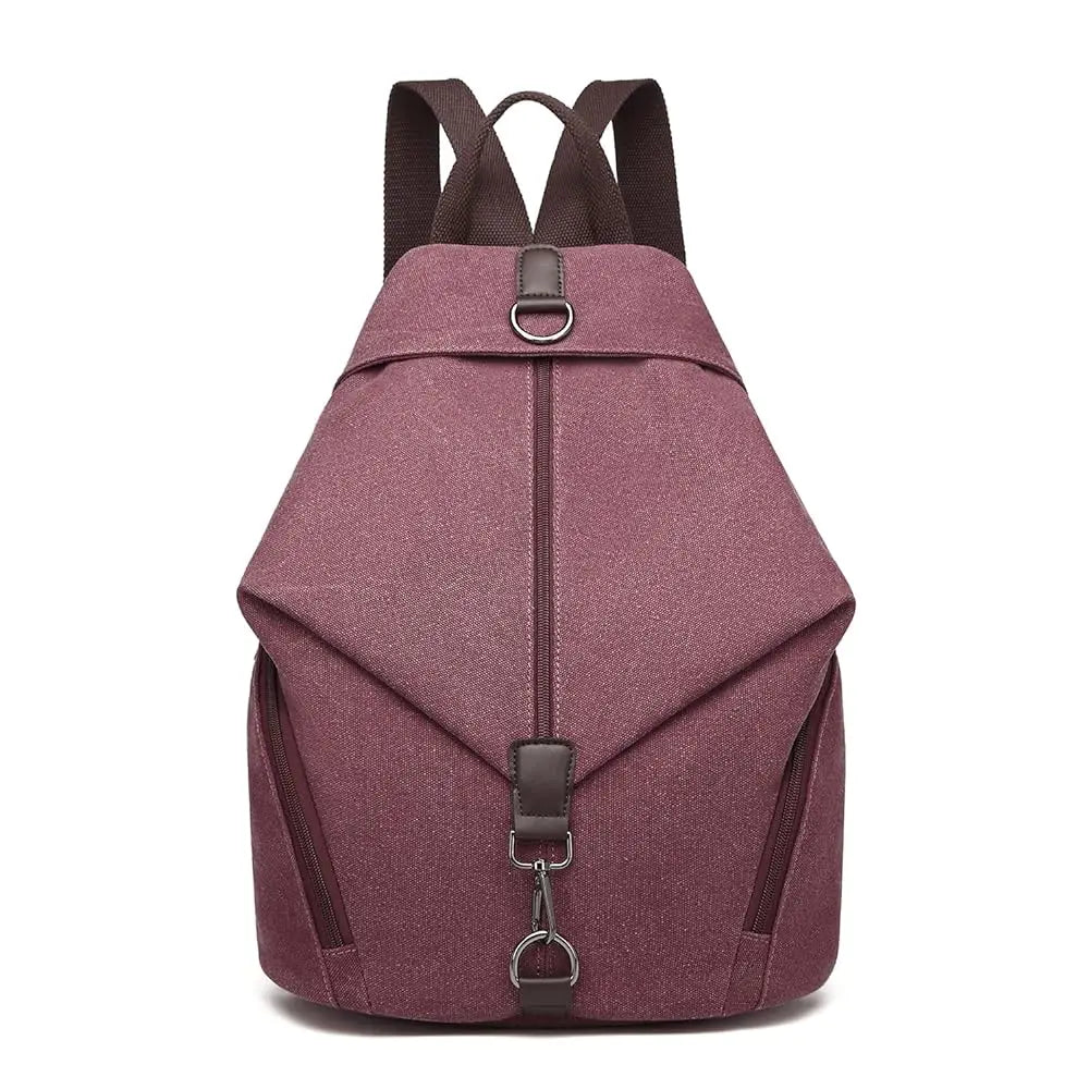 KONO Canvas Backpack WOMEN'S Vintage Daypack shoulder bag Large Shoulder Backpack travel bag for Travel Outdoor & School