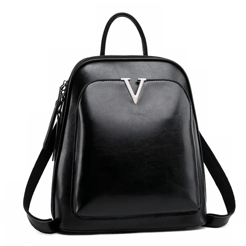 Fashionable High-Quality Leather Women's Backpack Casual Multifunctional Large Capacity Hot Sale Of The Season New Style Double