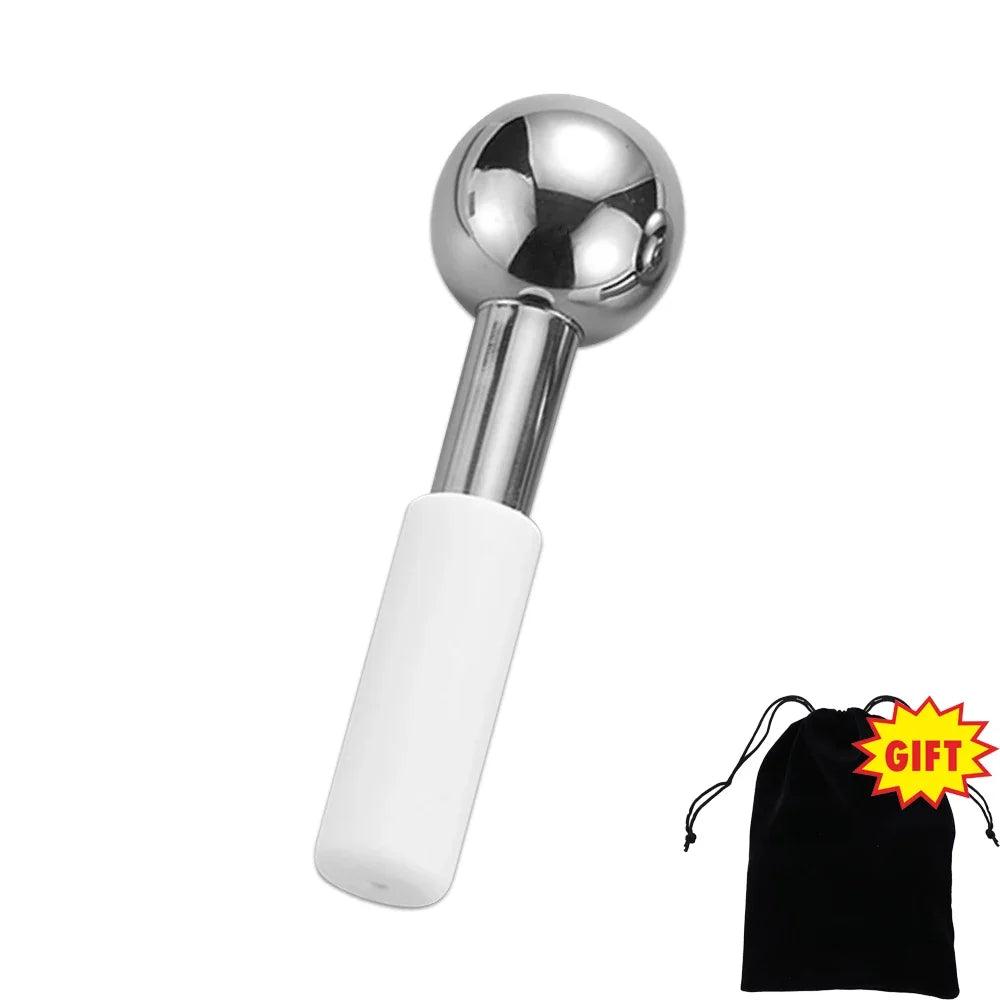 Stainless Steel Facial Ice Globes Hot Cold Facial Roller Skin Beauty Spa Cooling Globe Massage Ball Face Care Cryo Freeze Stick