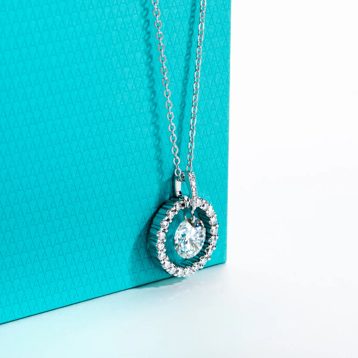 AnuJewel 3ct D Color Moissanite Diamond Halo Pendant Necklace 925 Sterling Silver Valentine's Day Gifts Jewelry Wholesale