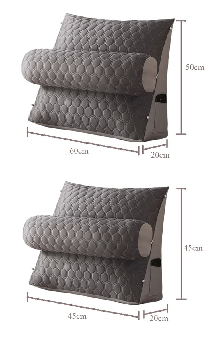 Triangle Reading Pillow Big Wedge Adult Backrest Cooling Latex Cushion Decorative Pillows for Bed Decor Cushion for Sofa