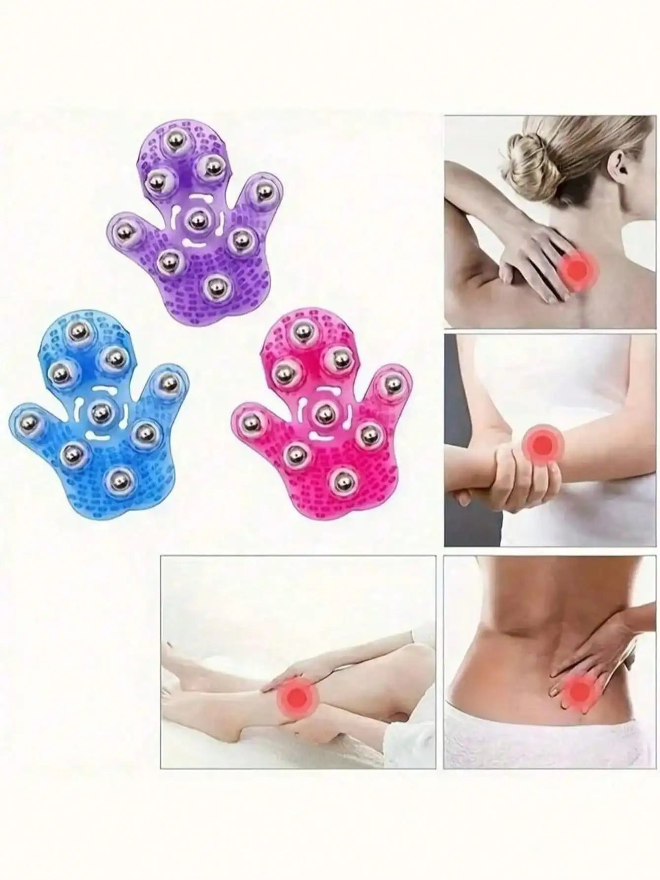 360° Rotating Silicone Body Massager With 9 Steel Balls - Full Body, Abdomen, Leg And Back Muscle Tool, Durable And Ergonomic